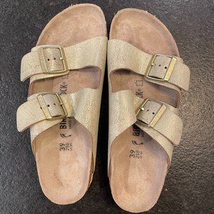 Birkenstock Arizona Suede Leather Pearl Shimmer